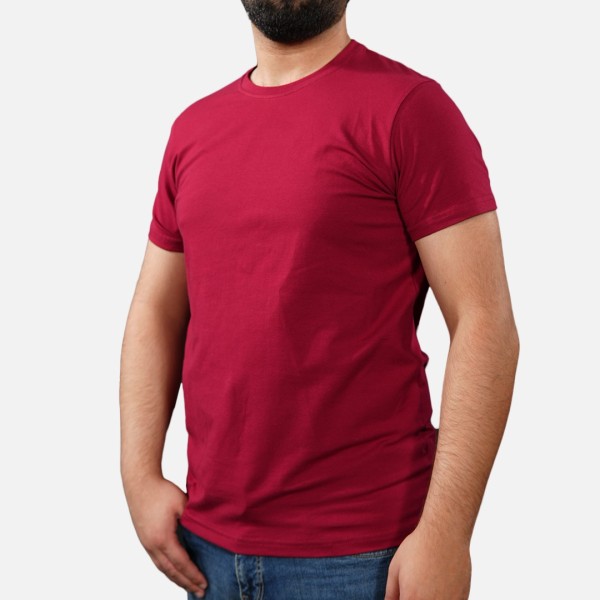 Tempo T-shirt Basique Rouge Bordeau