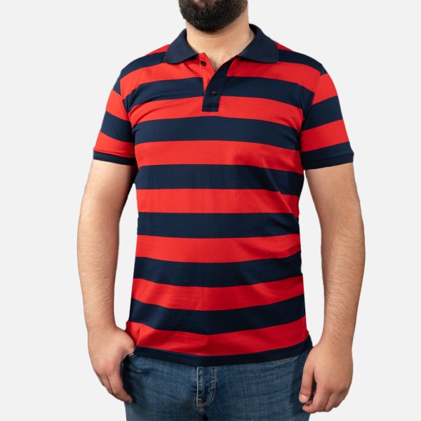 Tempo Polo Bleu Rouge